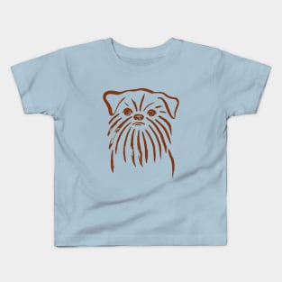 Brussels Griffon (Blue and Brown) Kids T-Shirt